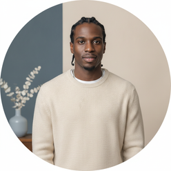 Portrait of male influencer Ethan Brooks, chest up, with a confident expression against a clean, soft background.